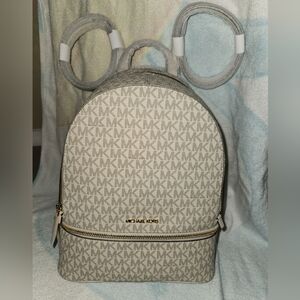 Michael Kors Monogram Cream Backpack